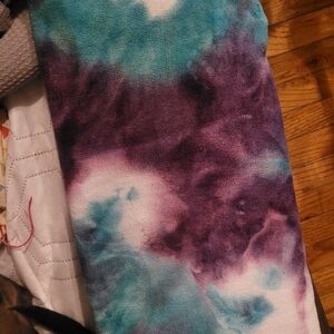 Purple and Blue Tie-Dye Yoga Towel